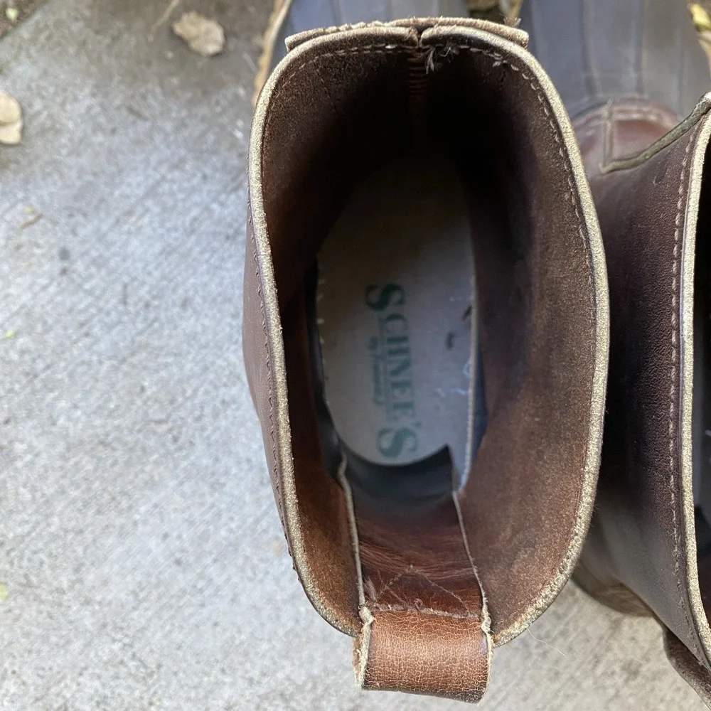 Vintage Schnee's Boots Bozeman Montana Rain Outdoors Pull On Duck Size 10 USA